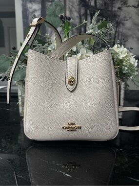 COACH Hadley Mini Crossbody in Chalk pebbled leather